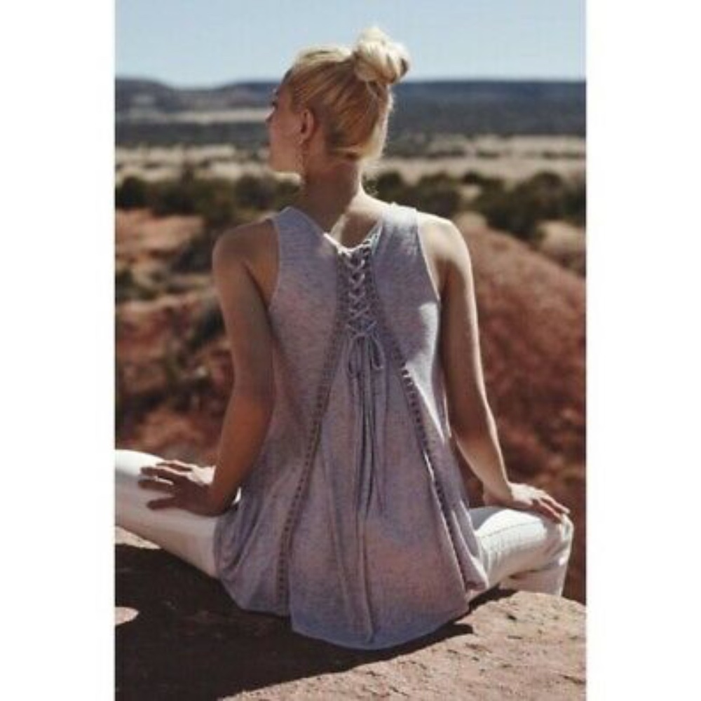 Anthropologie Akemi + Kin Lace Up Swing Tank